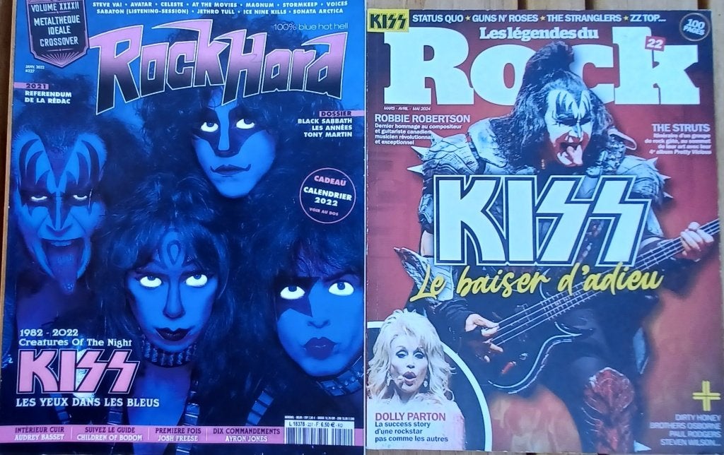 2x KISS op cover + 2 x 12 pagina's in Frans muziekblad, Ophalen of Verzenden, 1980 tot heden, Tijdschrift