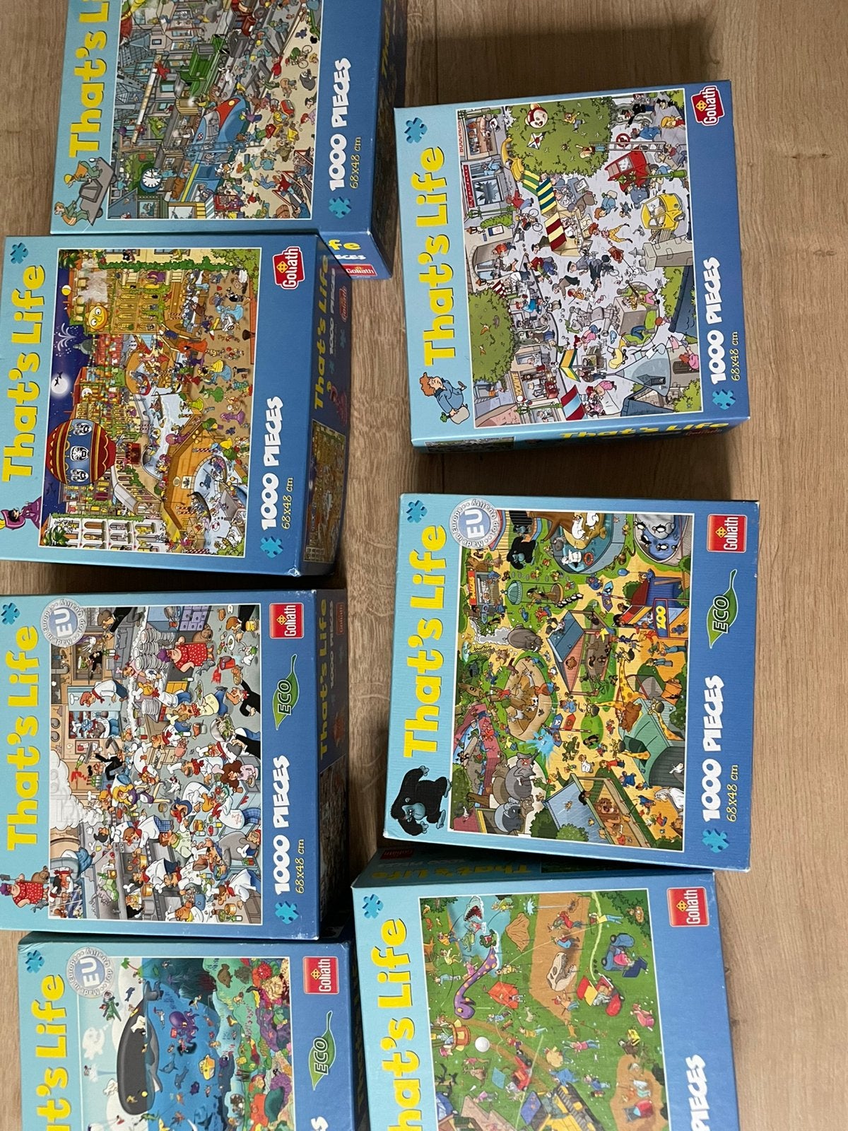 8 x puzzels That’s life 1000 stukjes per stuk, Ophalen of Verzenden, 500 t/m 1500 stukjes, Zo goed als nieuw