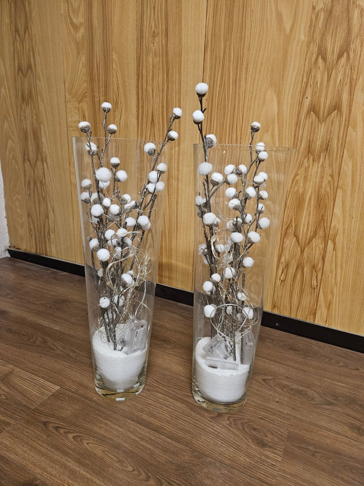 Hoge vazen met kerst deco, Ophalen