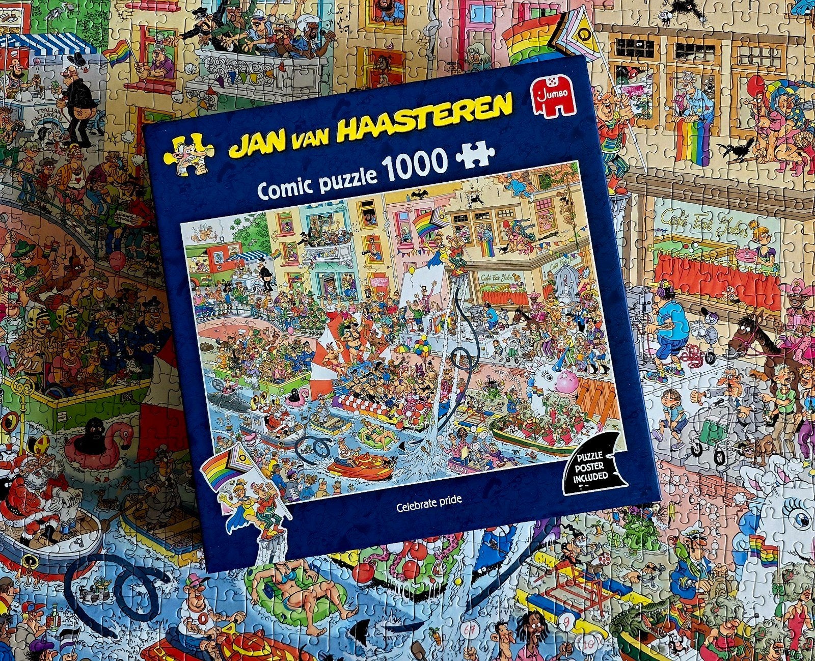 Jan van Haasteren puzzel: Celebrate Pride, Ophalen of Verzenden, 500 t/m 1500 stukjes, Zo goed als nieuw
