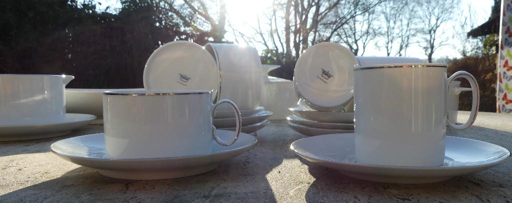 Thomas Germany Servies "Medaillon" Wit met Zilveren Rand, Nieuw, Ophalen of Verzenden, Wedgwood, Porselein