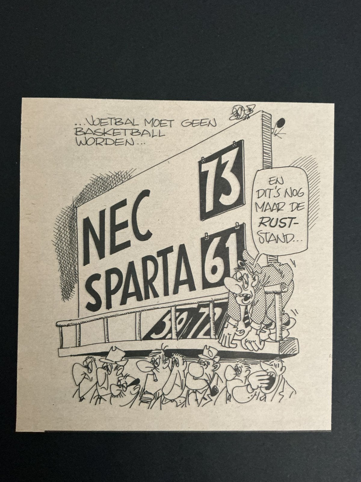 Voetbal karikatuur Dik Bruynesteyn NEC Sparta mei 1969, Ophalen of Verzenden, 1960 tot 1980, Knipsel(s)