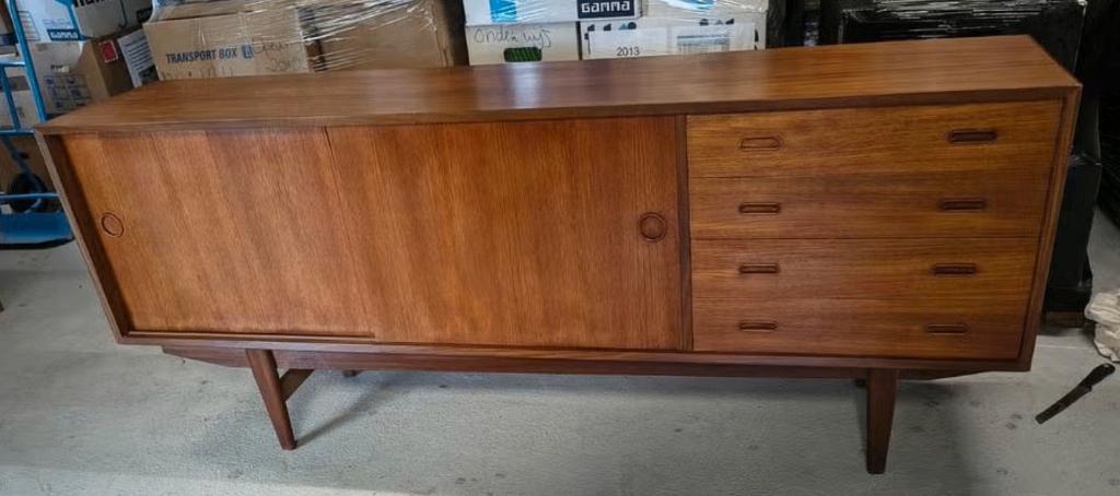 Vintage lowboard teak dressoir Scandinavisch jaren '60 retro, Ophalen, Huis en Inrichting
