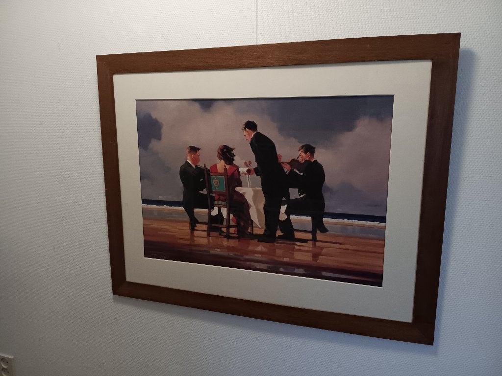 Poster in hardhouten lijst 77x97cm, Verzamelen, Ophalen, Met lijst, Deurposter of groter, Rechthoekig Liggend