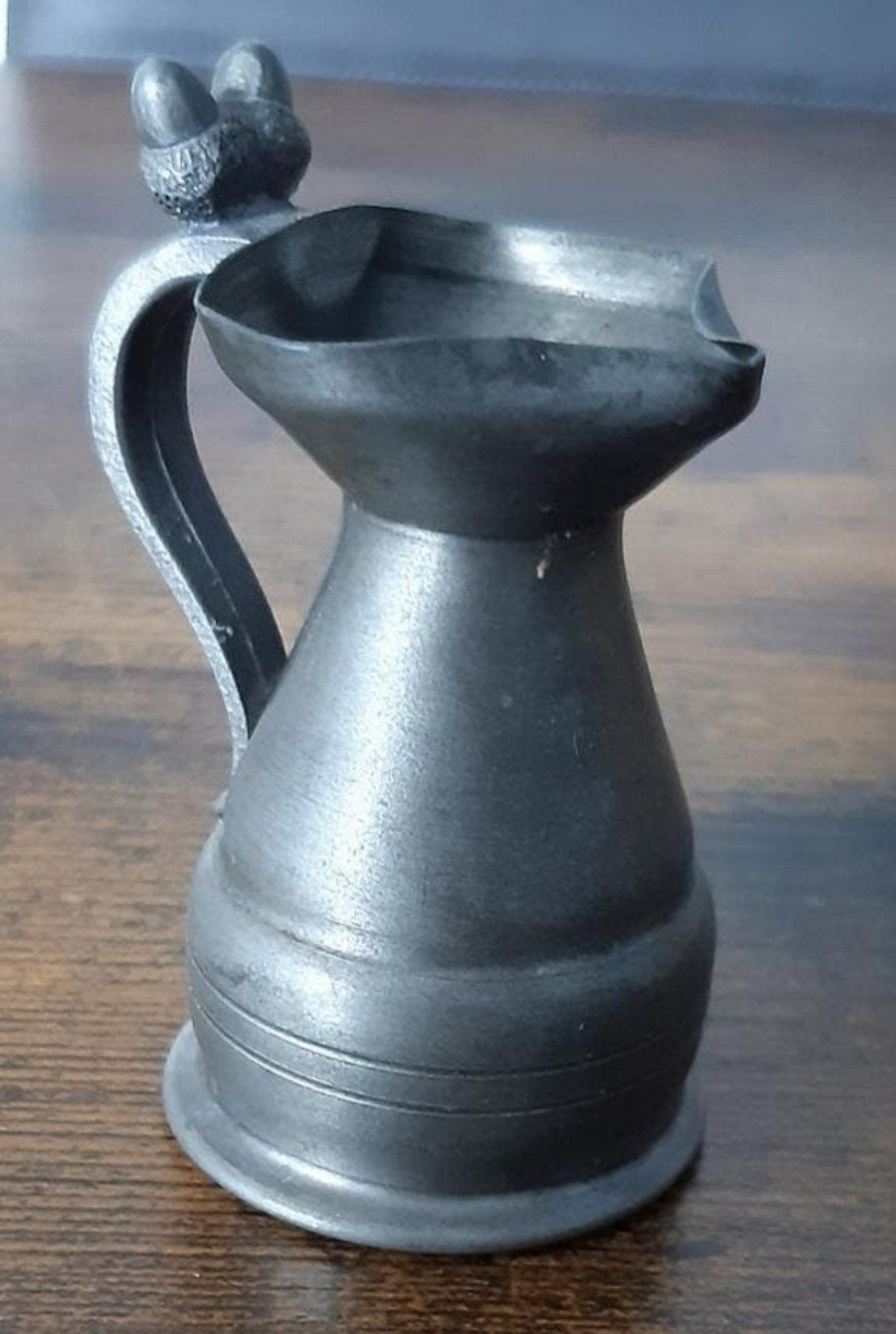Antieke Tinnen Kan Peltro 95 met Sierlijke Handgreep, Antiek en Kunst, Antiek | Tin, Ophalen of Verzenden