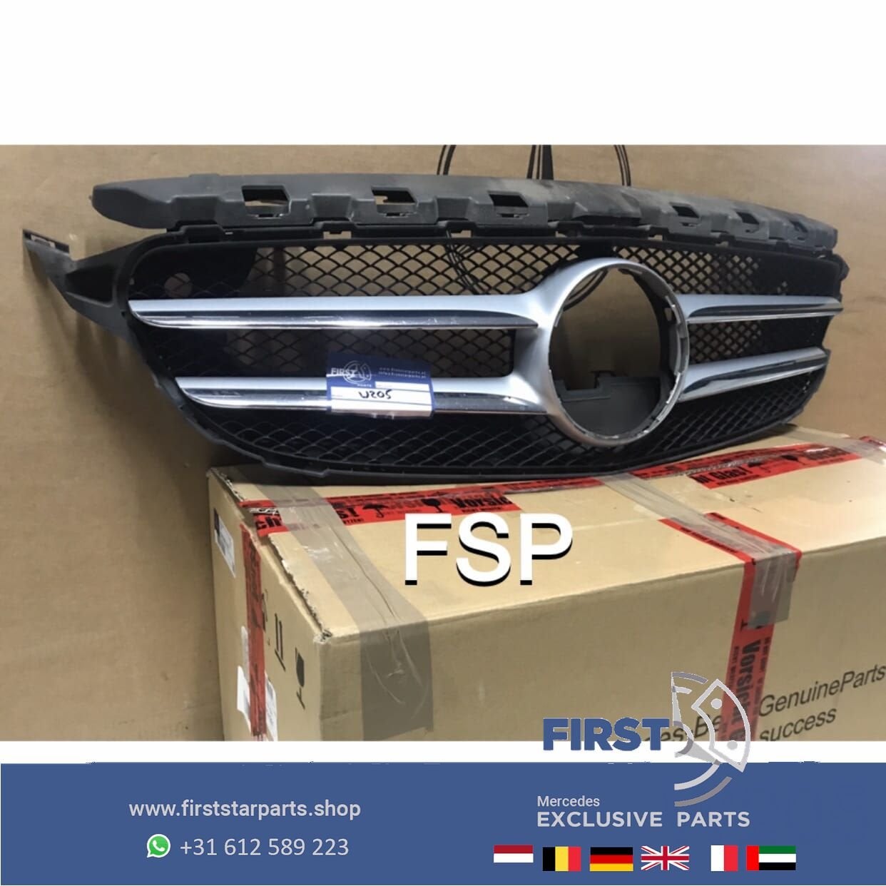 W205 C205 GRIL origineel Mercedes C Klasse 2014-2020 GRILLE, Gebruikt, -, Ophalen of Verzenden, -