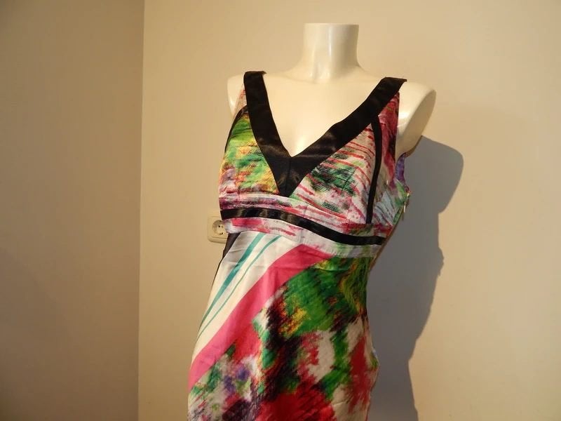 Class Cavalli beeldschone zijde top kleurrijke print D40, Maat 38/40 (M), Class Roberto Cavalli, Zo goed als nieuw, Zonder mouw
