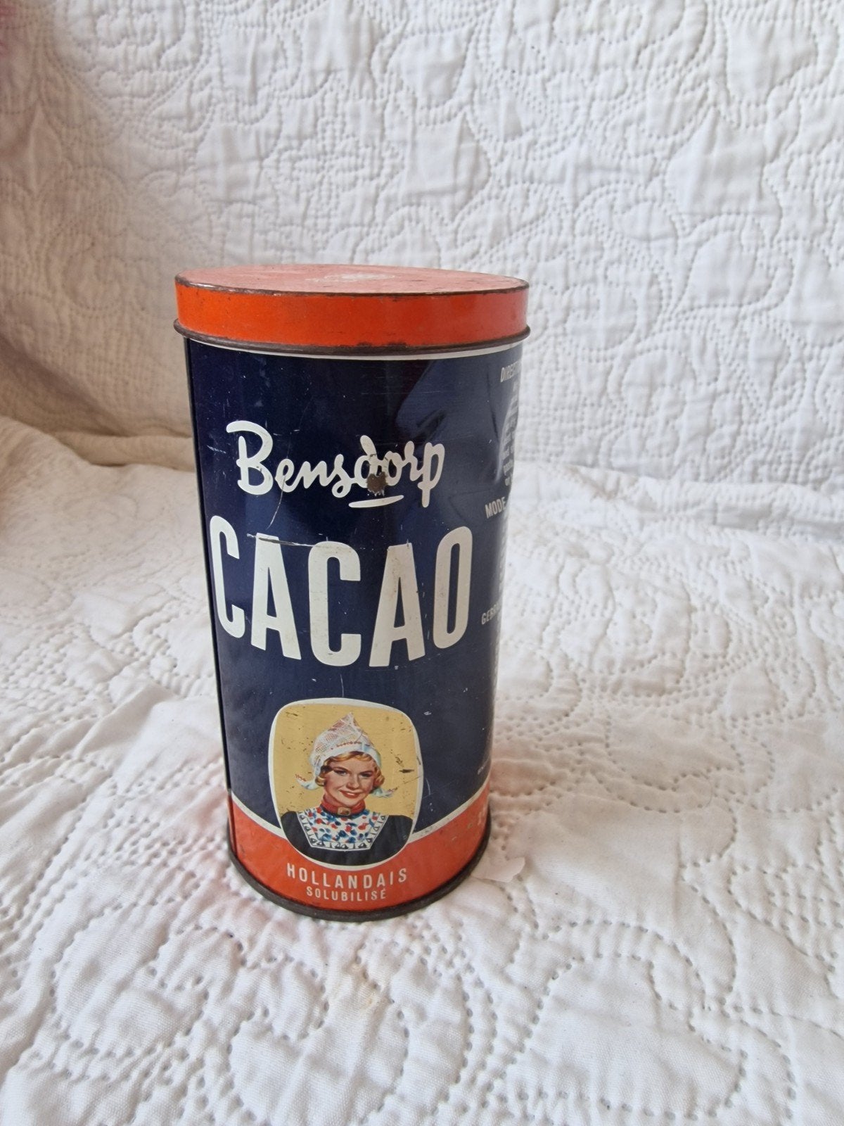 Vintage Bensdorp Cacao Blik - Hollands Meisje, Verzamelen, Blikken, Ophalen of Verzenden, Gebruikt, Overige, Overige merken