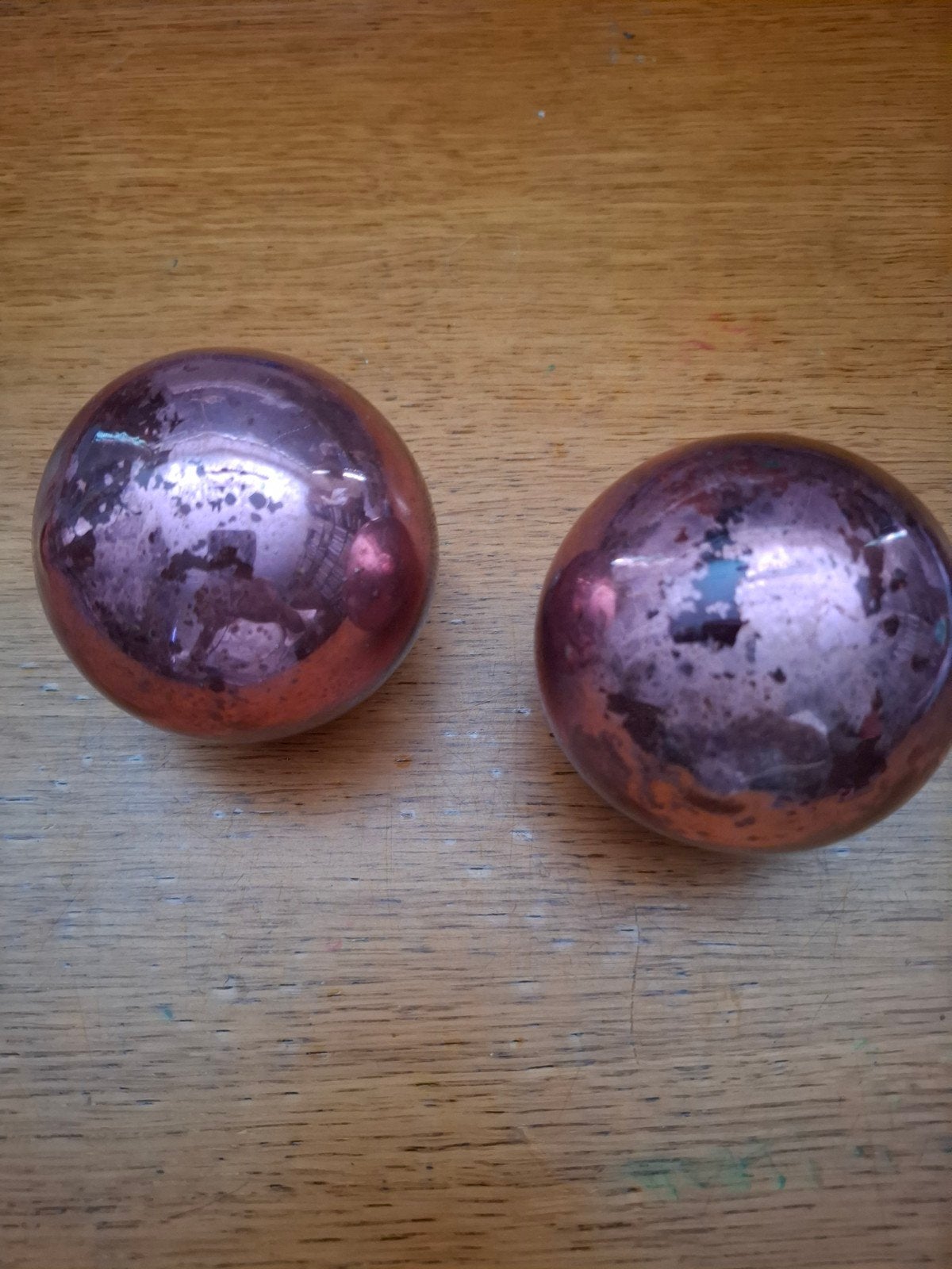 Twee zware antieke glazen heksenballen, Ophalen of Verzenden