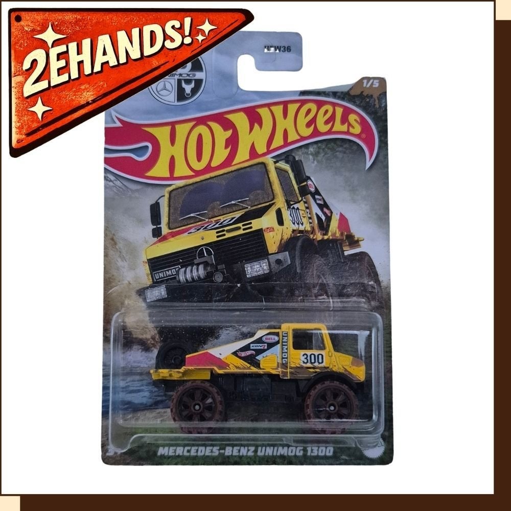 Hot Wheels Mercedes-Benz Unimog 1300 #1/5 Mud Runners, Mattel, Mattel, Ophalen of Verzenden, Zo goed als nieuw