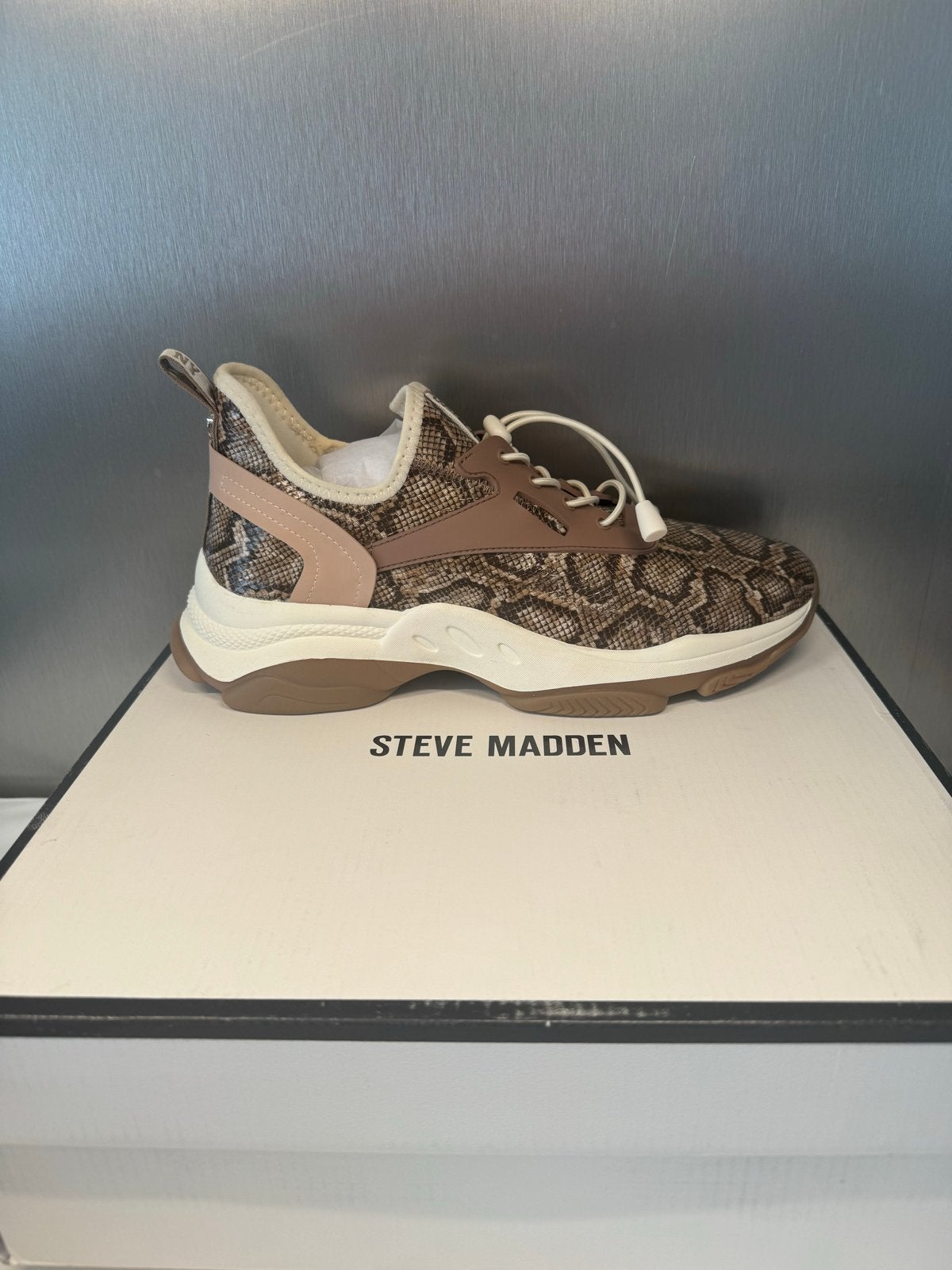 Steve Madden Match-E sneakers met slangenprint - maat 41, Bruin, Nieuw, Ophalen of Verzenden, Sneakers of Gympen