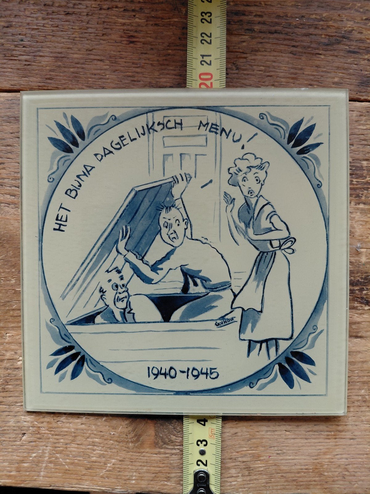 Tegel WOII 'Het Buma Dagelijksch Menu' 1940-1945, Antiek en Kunst, Ophalen of Verzenden
