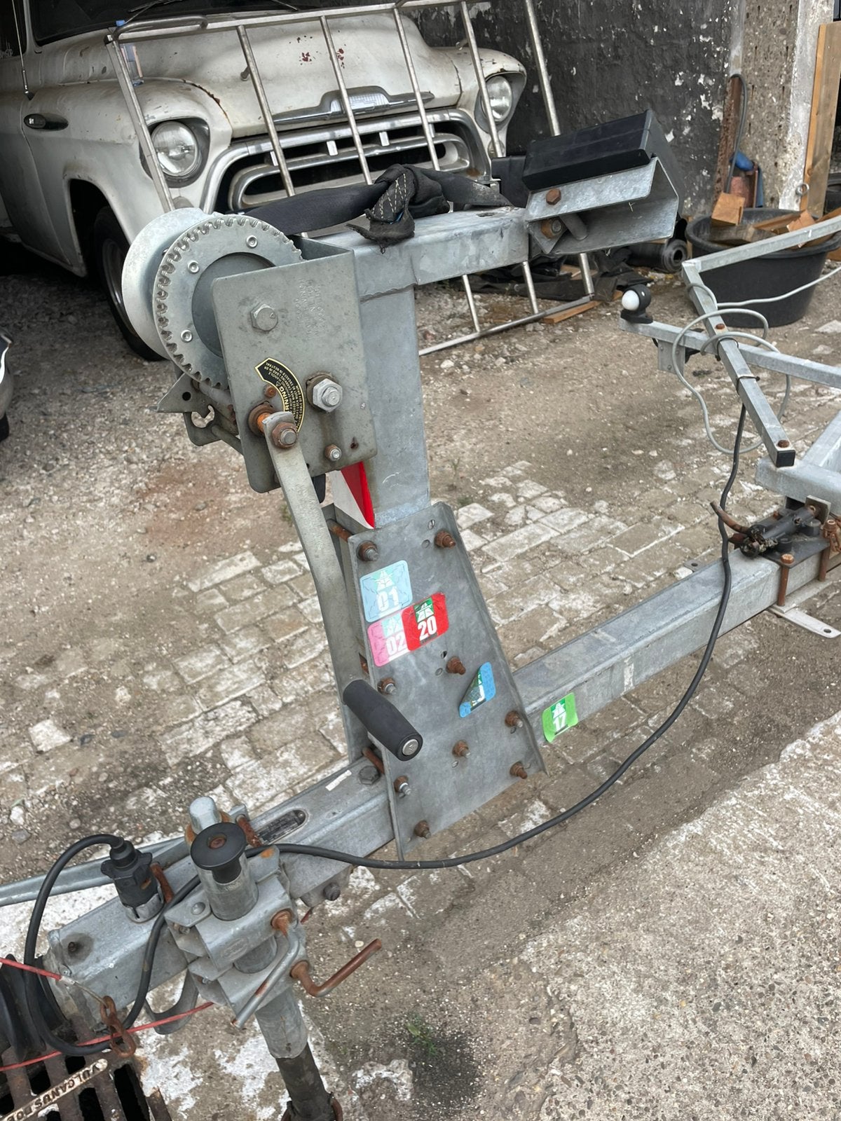 Pega dubbelastrailer 2000 kilo, Watersport en Boten, Ophalen, Gebruikt, 1500 tot 3000 kg, 6 tot 9 meter
