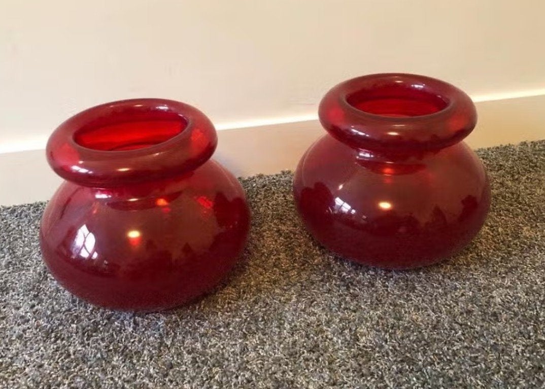 Glazen vazen rood groot, Ophalen