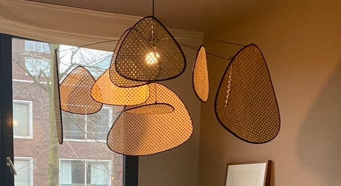 Rotan hanglamp (voor eettafel), Ophalen of Verzenden, Zo goed als nieuw