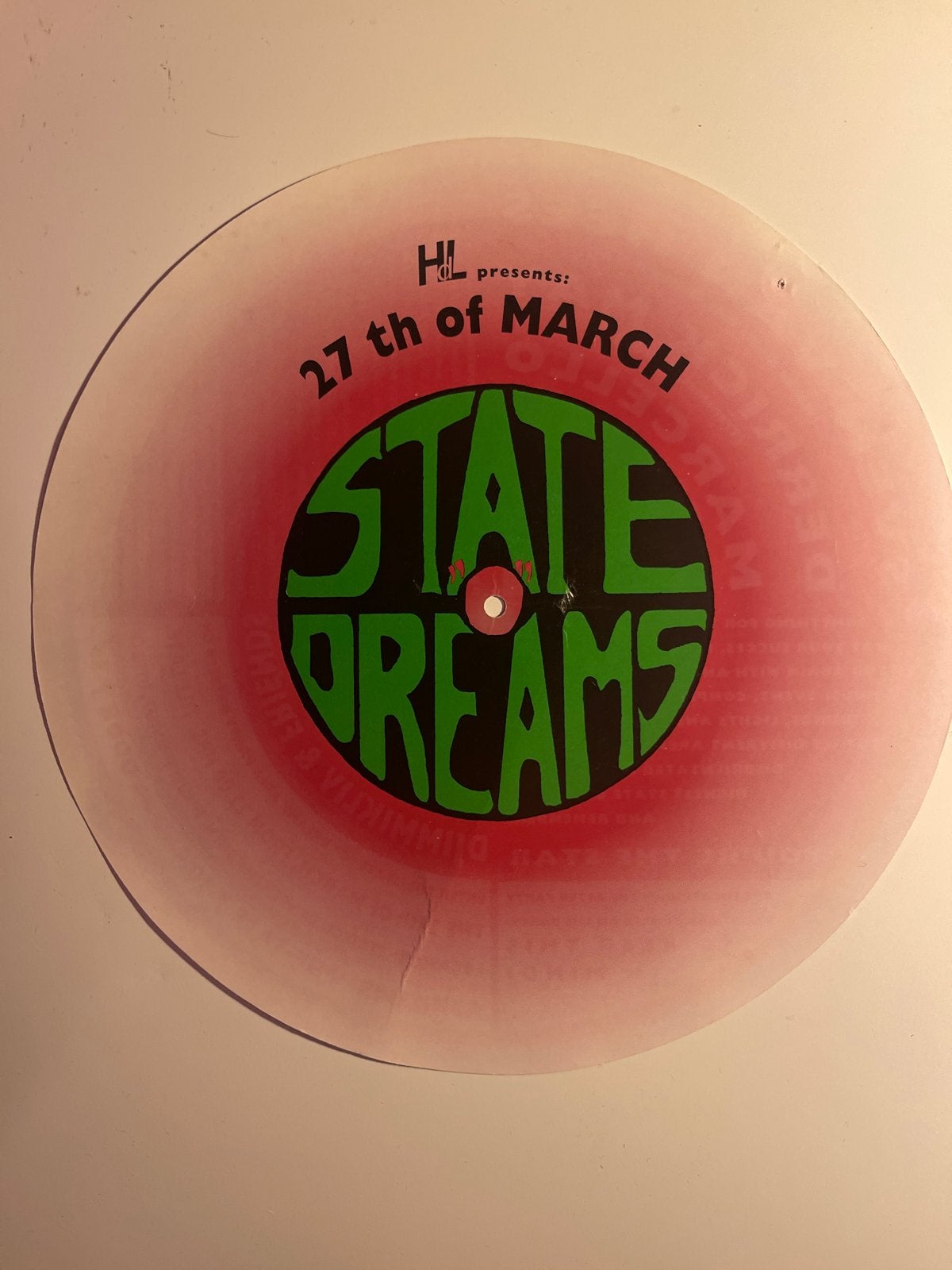 Flyer feest State of Dreams in stadion Vechtsebanen, Verzenden