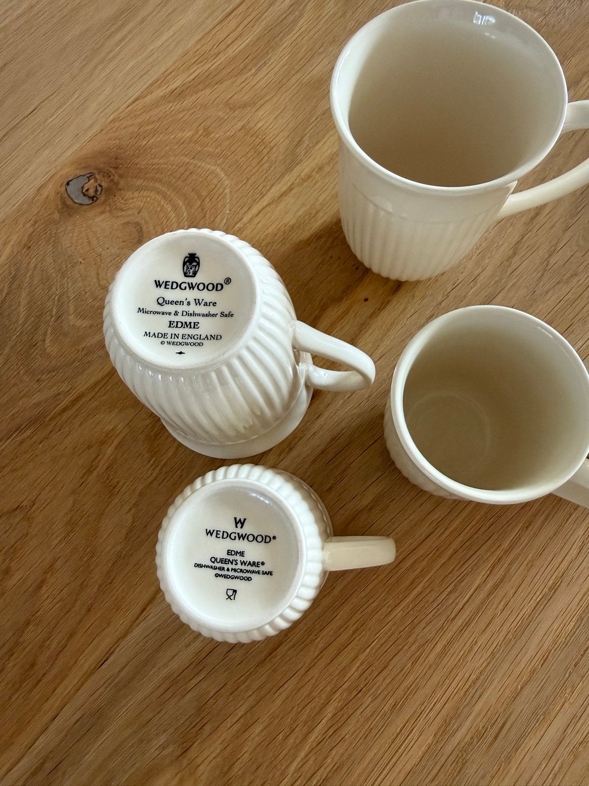 Set van 5 Wedgwood Queen's Ware Edme mokken, Ophalen, Klassiek, Mok, Zo goed als nieuw