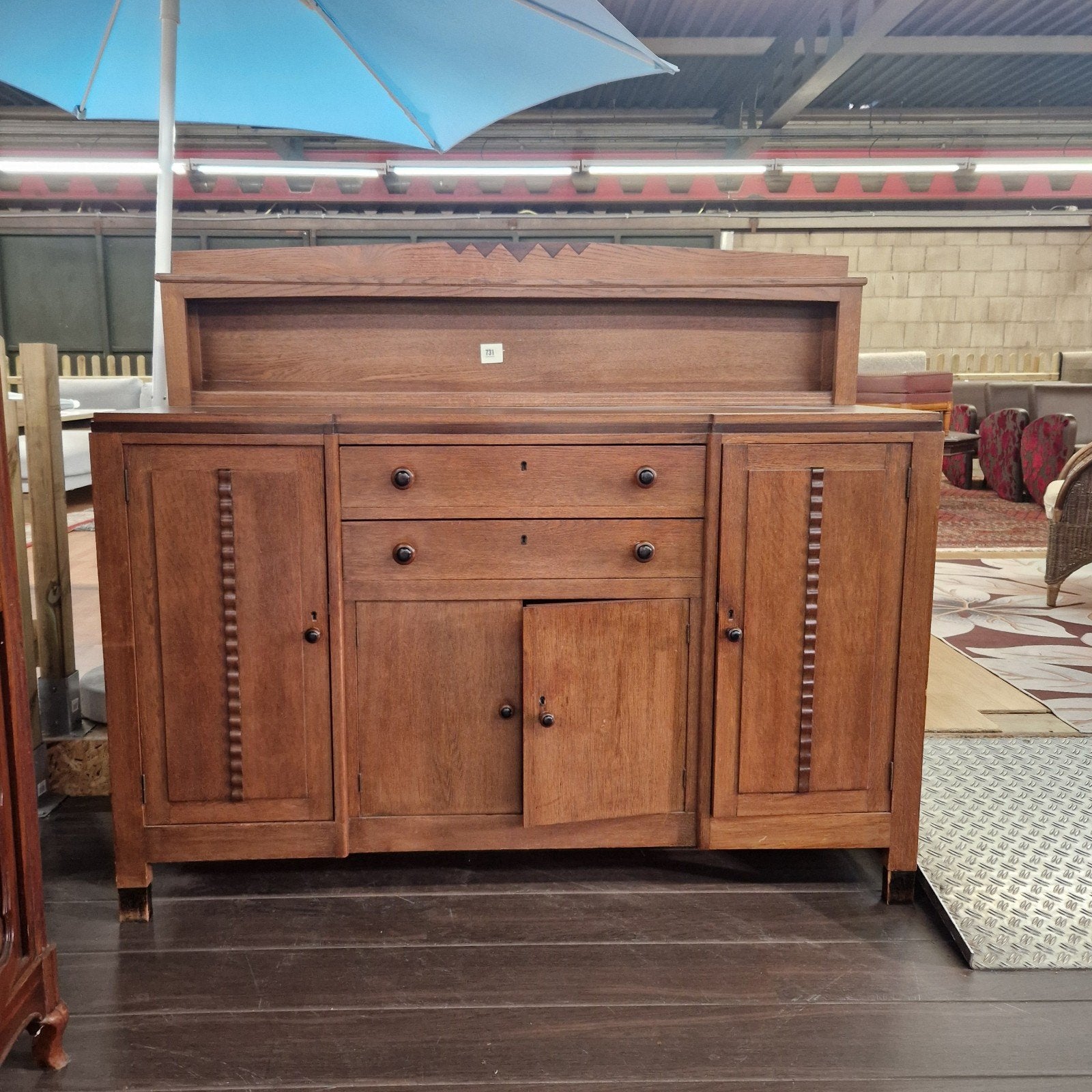 verkocht! Vintage eiken dressoir, Ophalen, ., ., 25 tot 50 cm