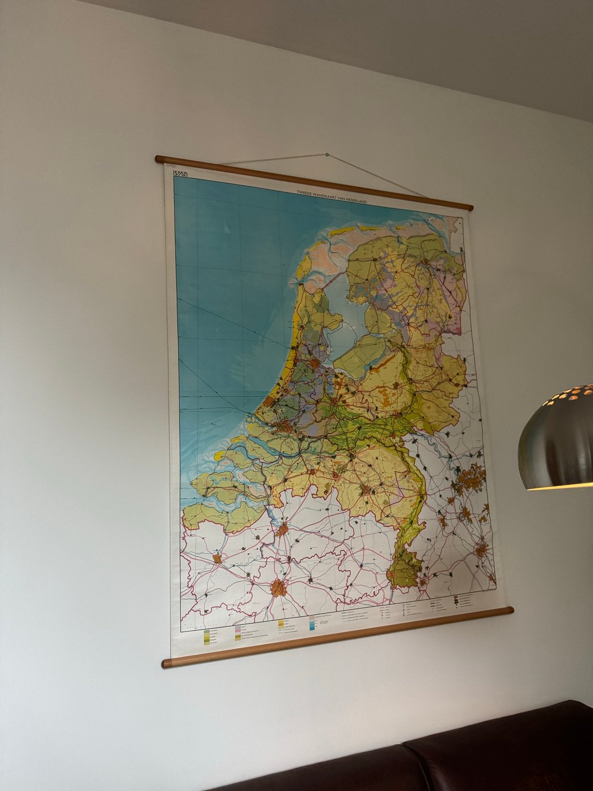 Grote Wandkaart Nederland - Vintage Schoolkaart, Ophalen, 1800 tot 2000, Nederland, Landkaart