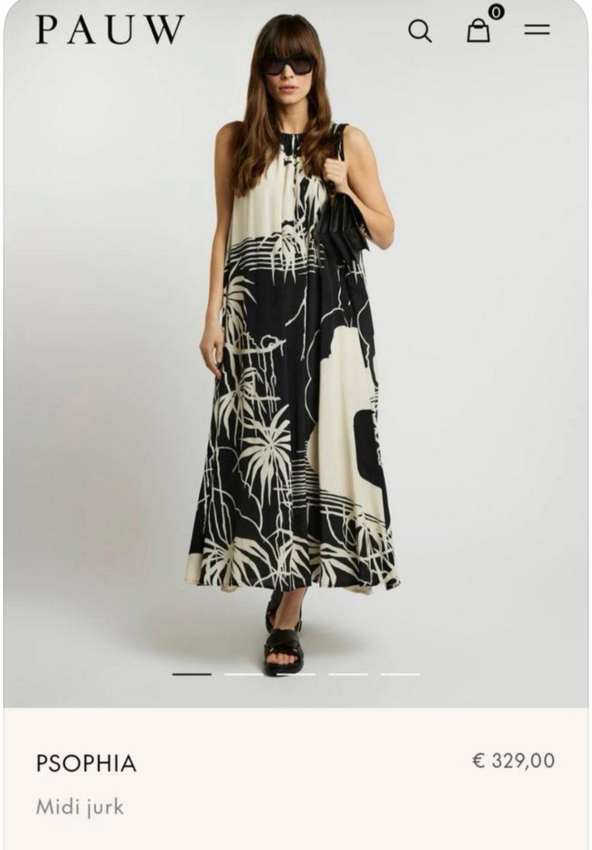 Psophia prachtige maxi jurk zijde mix zwart offwhite by Pauw, Maat 38/40 (M), Overige kleuren, Nieuw, Ophalen of Verzenden