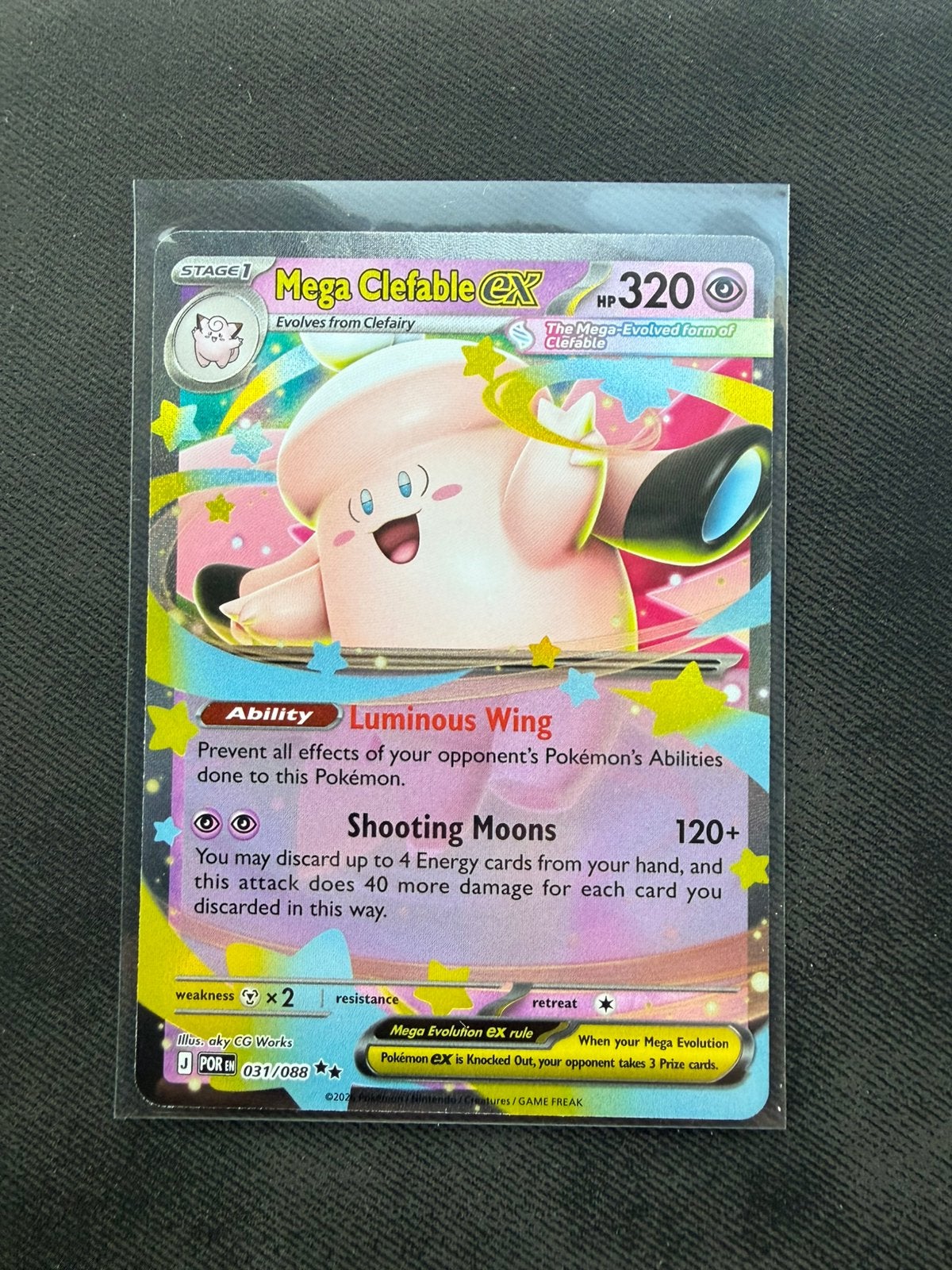Mega Clefable EX 031/088, Ophalen of Verzenden, Zo goed als nieuw