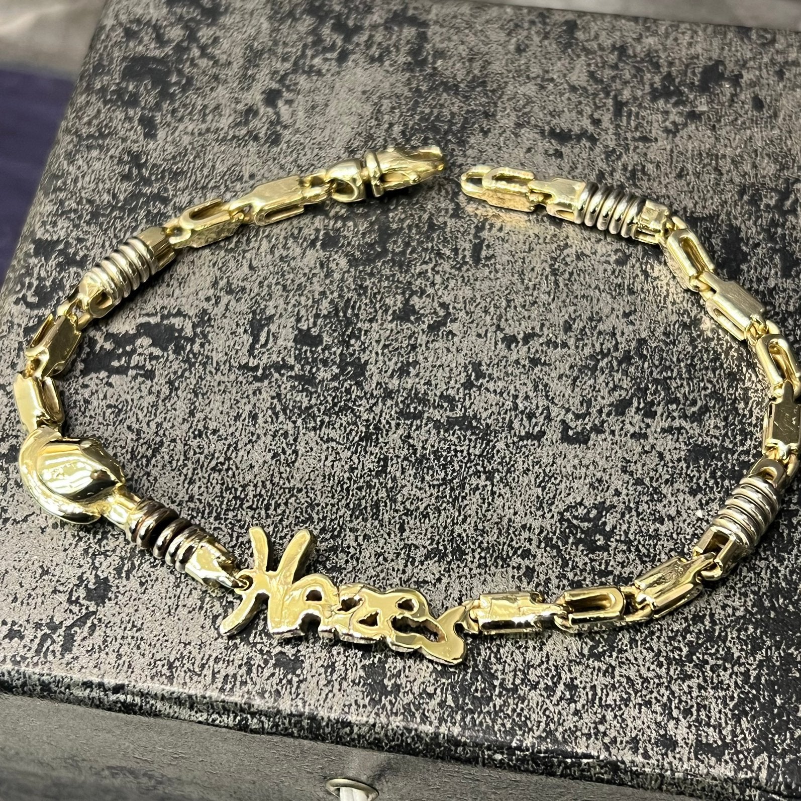 14k gouden armband andre hazes armband massief met hoed, Ophalen of Verzenden, Zo goed als nieuw, Goud