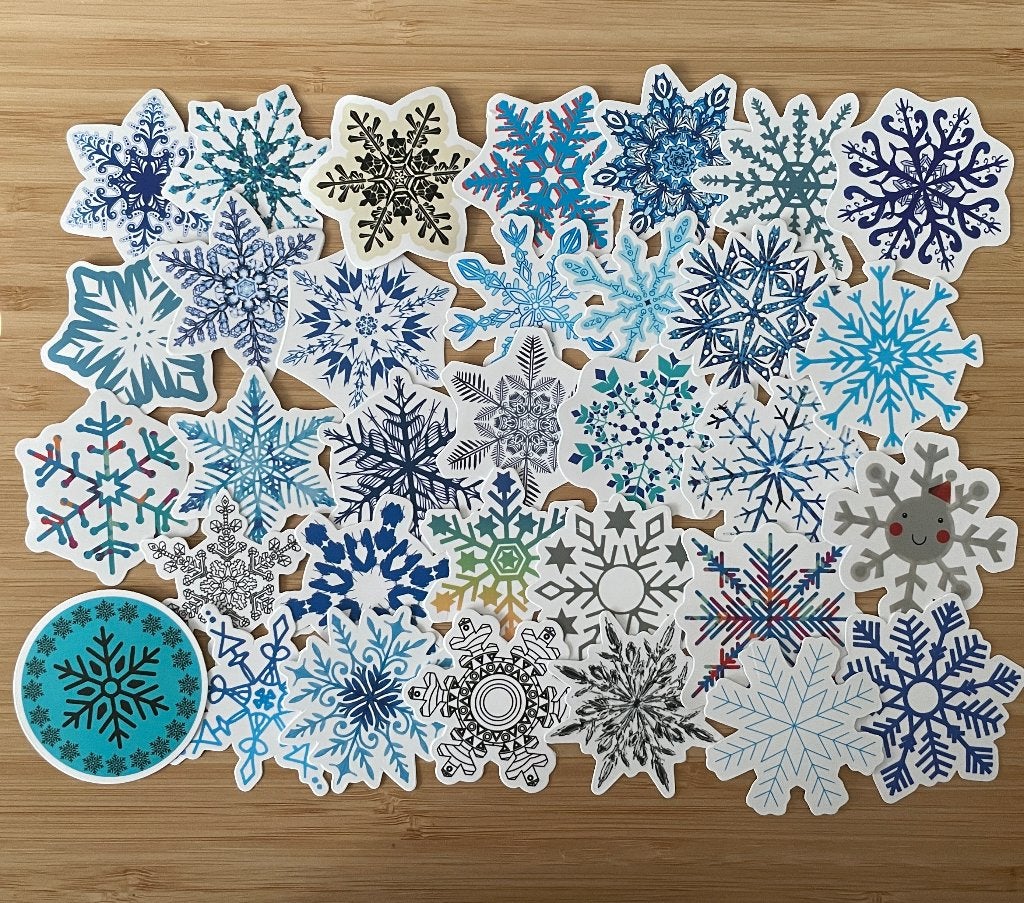 Sneeuwvlokken, winter, sneeuw stickers, Verzenden, Nieuw