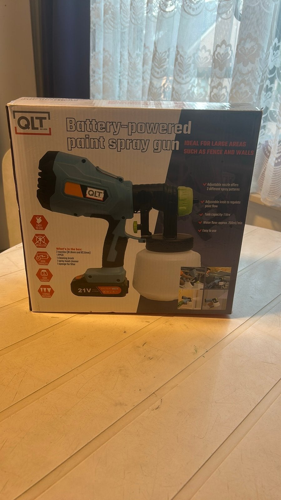QLT Accu Verfspuitpistool 21V - Nieuw, Doe-het-zelf en Verbouw, Ophalen, Nieuw, Verfspuit of Verfpomp