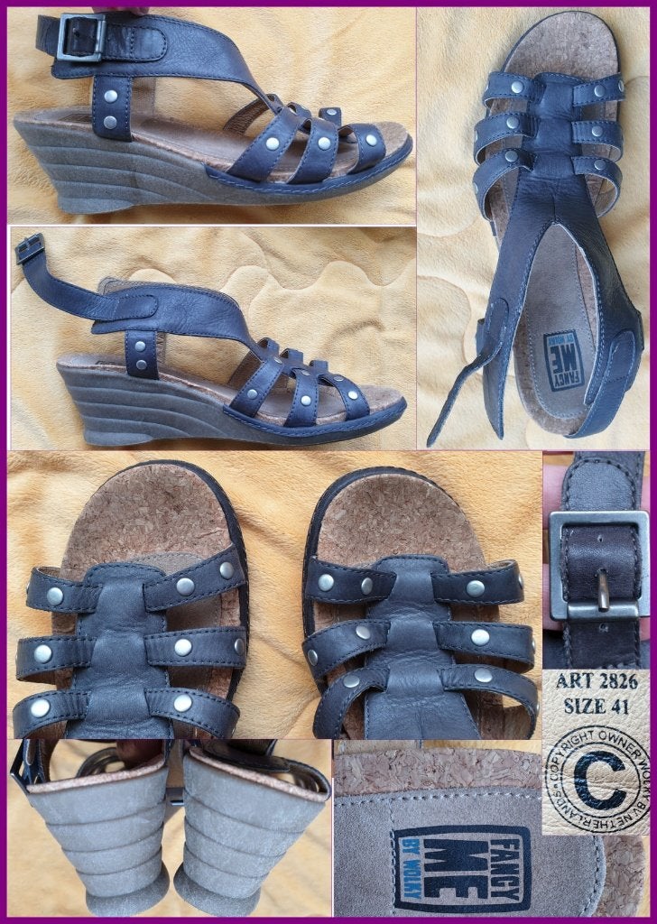 WOLKY bruin/taupe leren sandalen maat 41 zgan, Wolky, Bruin, Zo goed als nieuw, Sandalen of Muiltjes