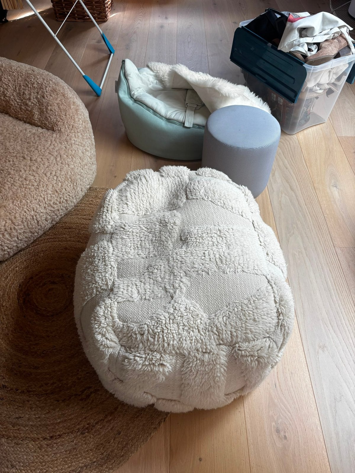 Poef, Ophalen, Zo goed als nieuw, Rond, Minder dan 50 cm
