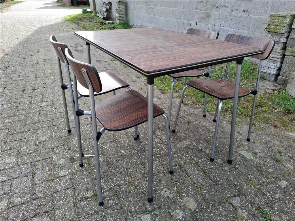 Formica keuken eethoek '60s ( Retro/Vintage/Design ), Ophalen, Gebruikt, 100 tot 150 cm, Vintage