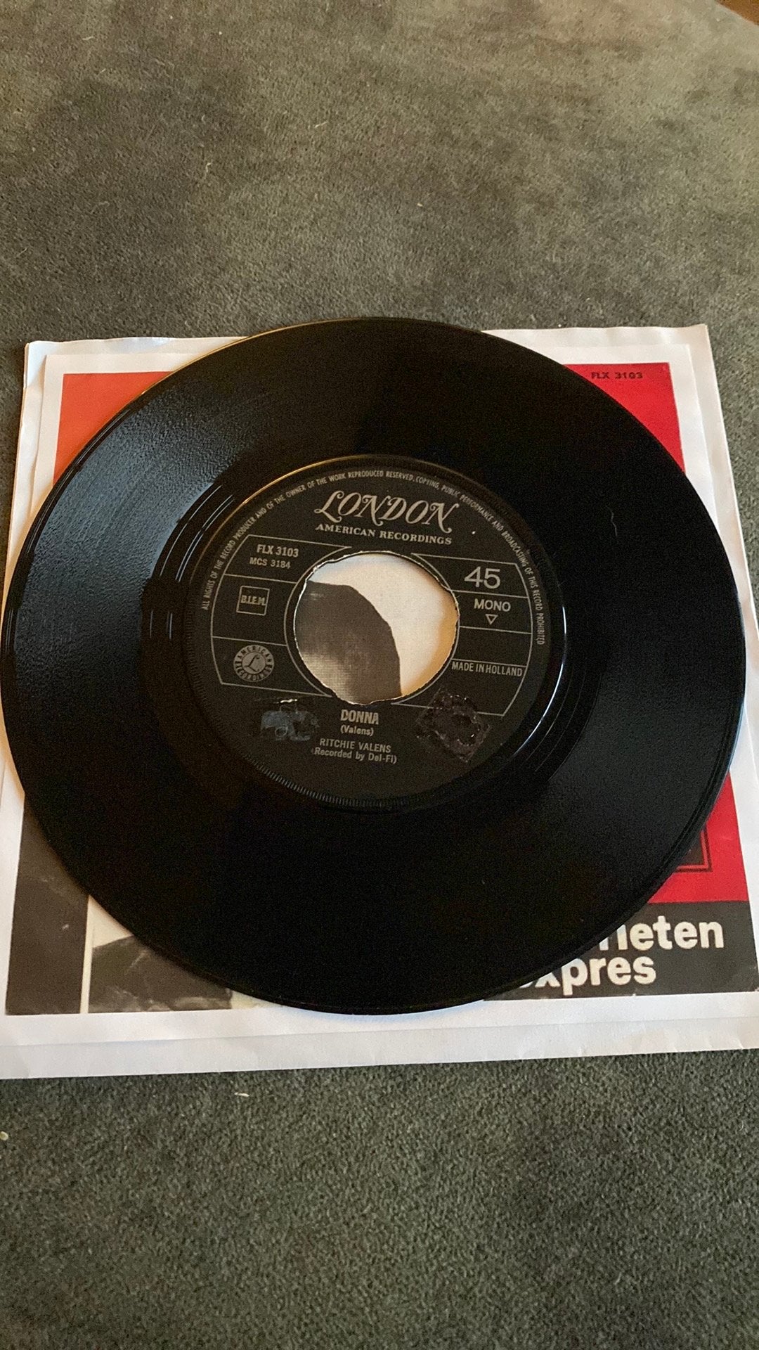 Vinyl single Ritchie Valens - Donna, Ophalen of Verzenden, Zo goed als nieuw, Pop