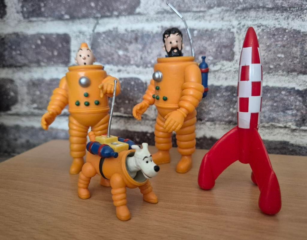 Kuifje, Haddock, Bobbie en Raket als set (Herge), Ophalen of Verzenden, Gebruikt