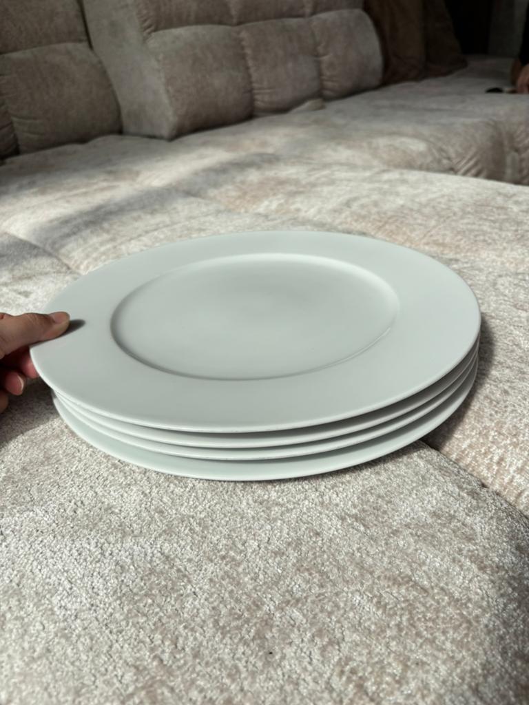 Set van 4 witte pizzaborden, Gebruikt, Keramiek, Ophalen of Verzenden, Bord(en)