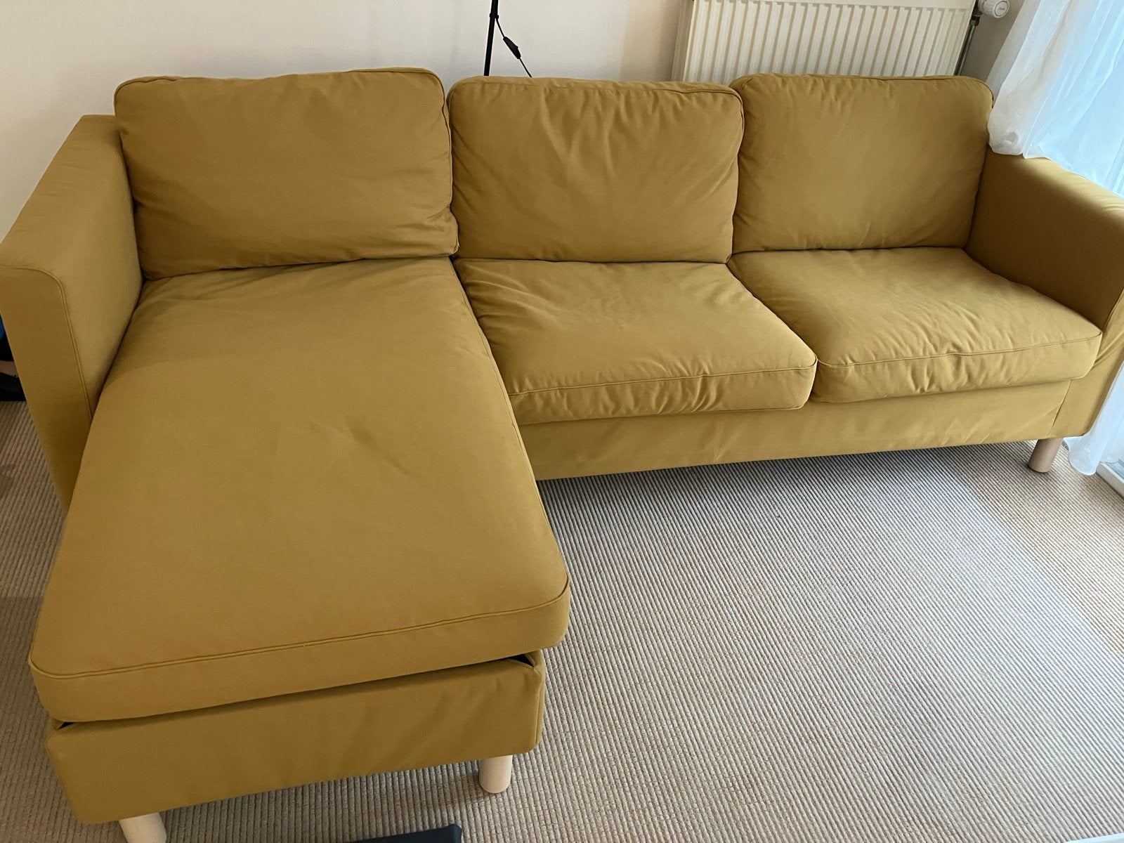 IKEA PÄRUP 3-zitsbank - Geel, Ophalen, 250 tot 300 cm, Gebruikt, Hoekbank