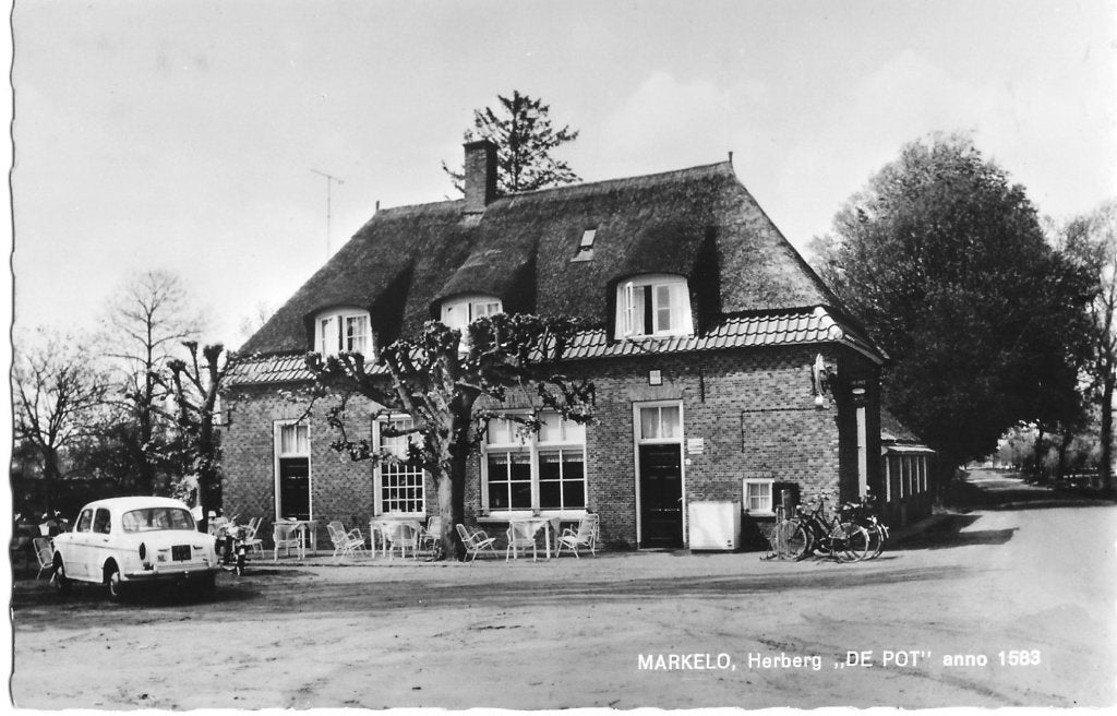 Markelo, Herberg "de Pot" - auto Fiat, Verzenden, 1960 tot 1980, Ongelopen, Overijssel