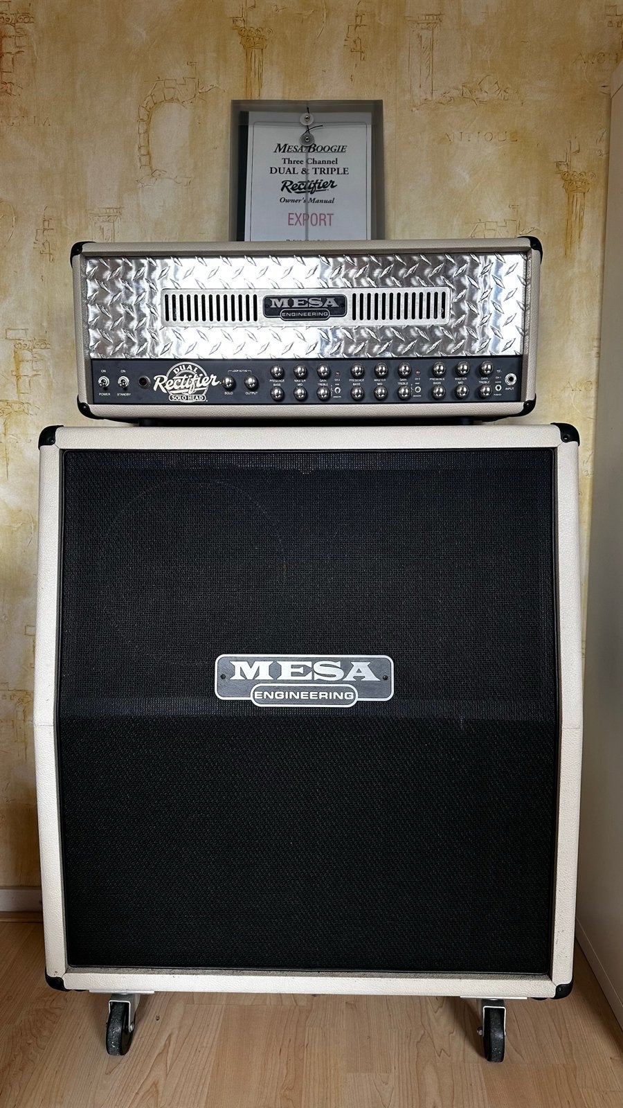 Mesa Boogie Dual Rectifier met 4x12 V30 cab CREAM, Ophalen, Zo goed als nieuw, Gitaar, 100 watt of meer