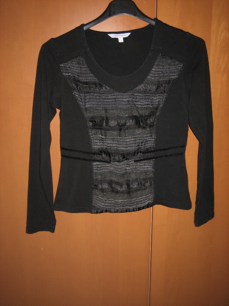 Chique zwart shirt SALT & PEPPER 36 snazzeys, Kleding | Dames, Verzenden, Zwart, Salt & Pepper, Zo goed als nieuw