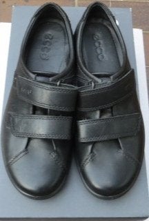 Ecco dames schoenen maat 37 leer klitten band sluiting nieuw, Schoenen met lage hakken, Zwart, ECCO., Nieuw