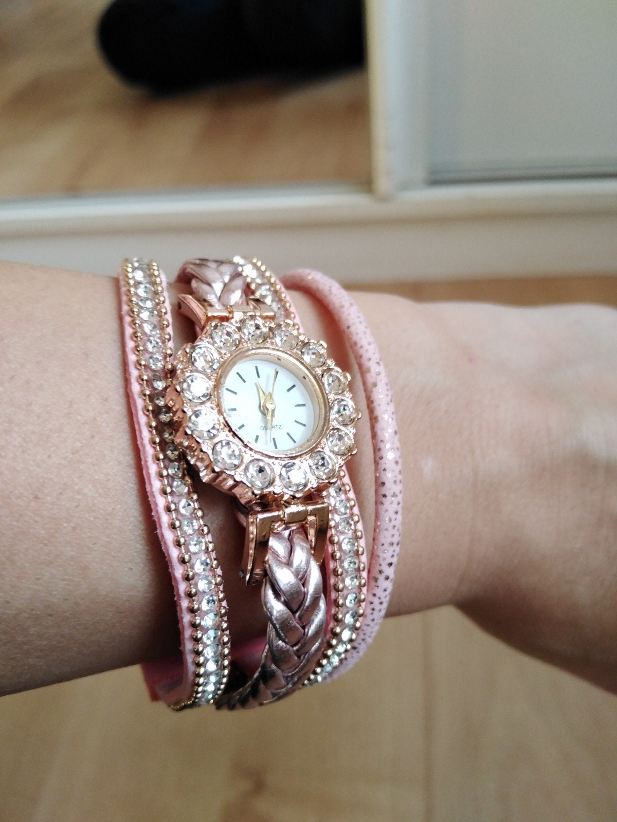 Lichtroze horloge armband, Overige materialen, Nieuw, Ophalen of Verzenden, Roze