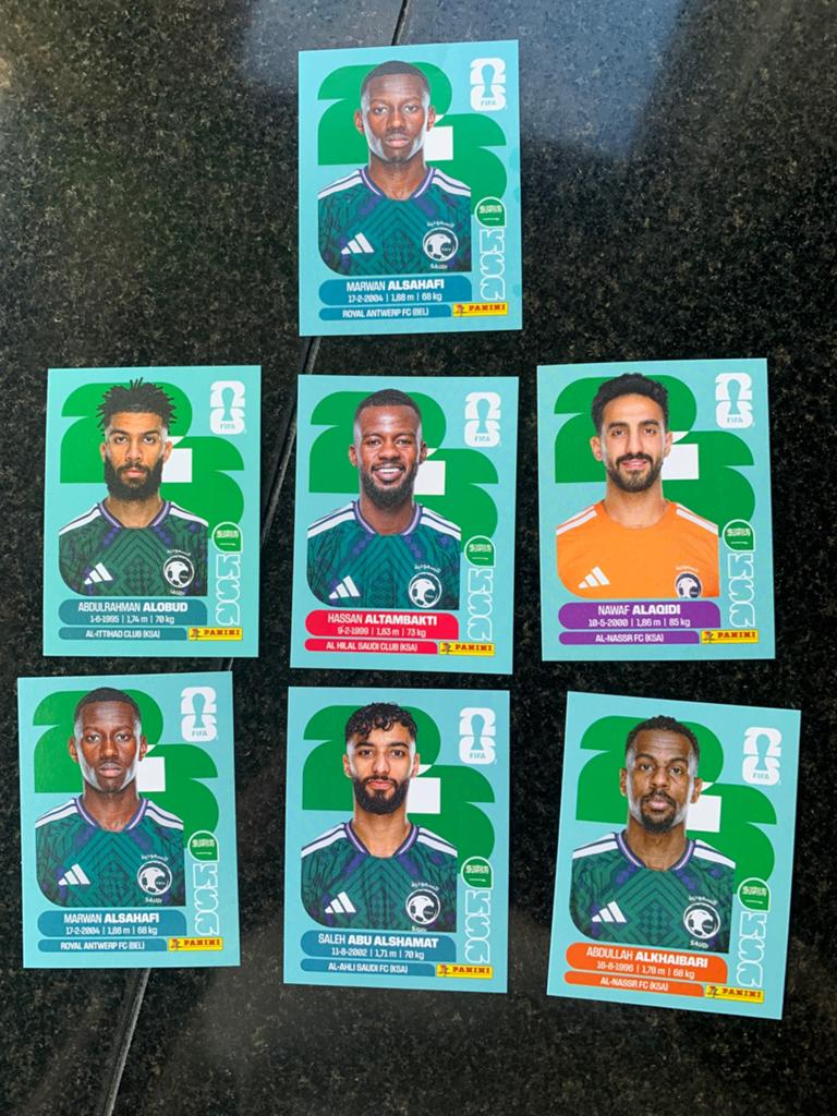Saudi Arabië ( WK 2026 Panini stickers), Ophalen of Verzenden, Zo goed als nieuw, Buitenlandse clubs, Poster, Plaatje of Sticker