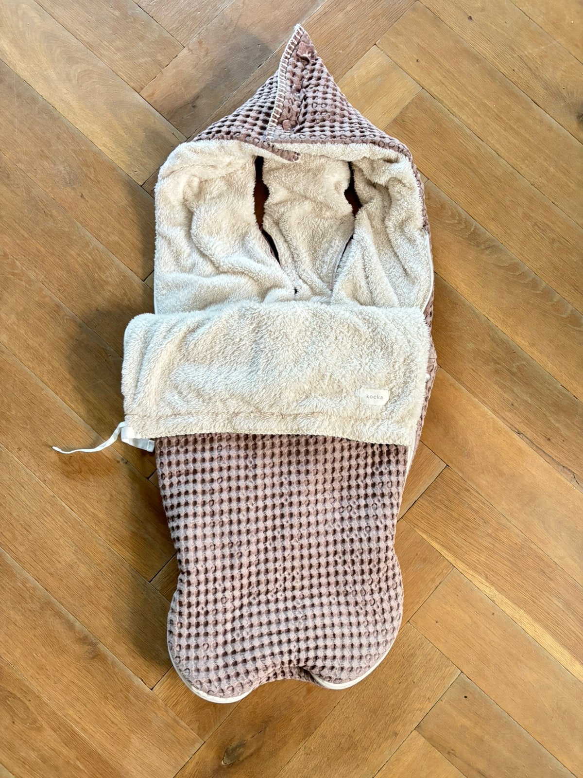 Koeka kinderwagen voetenzak Oslo wafel Mauve, Ophalen of Verzenden, Zo goed als nieuw, Voetenzak, Koeka