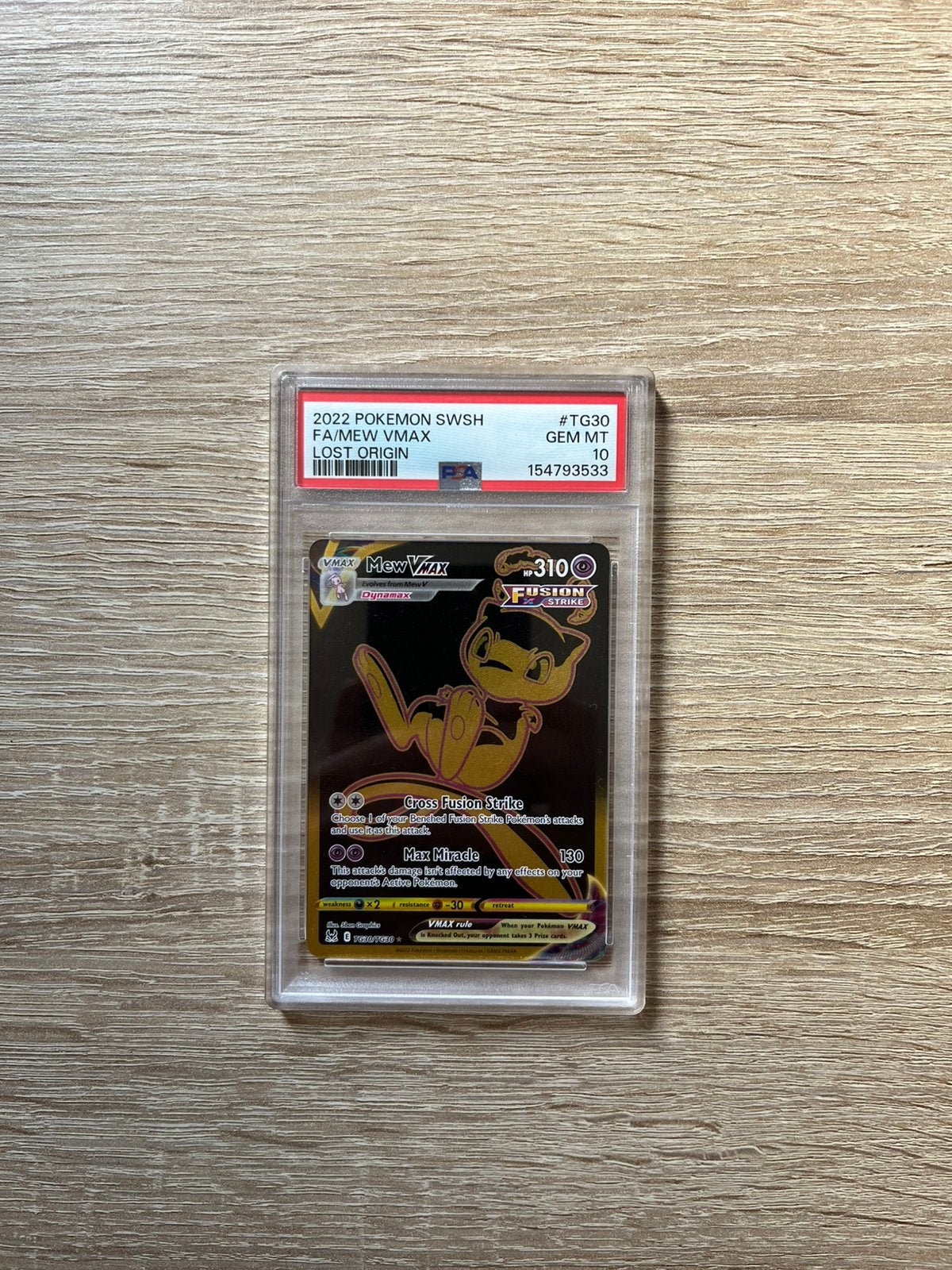 PSA 10 Mew VMAX Gold TG30/TG30 Lost Origin Trainer Gallery, Ophalen of Verzenden, Zo goed als nieuw, Losse kaart