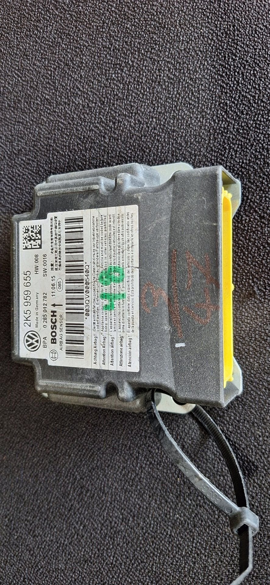 Originele Airbag Stuurmodule Computer Sensor VW Caddy Transp, Gebruikt, -, -, Ophalen of Verzenden
