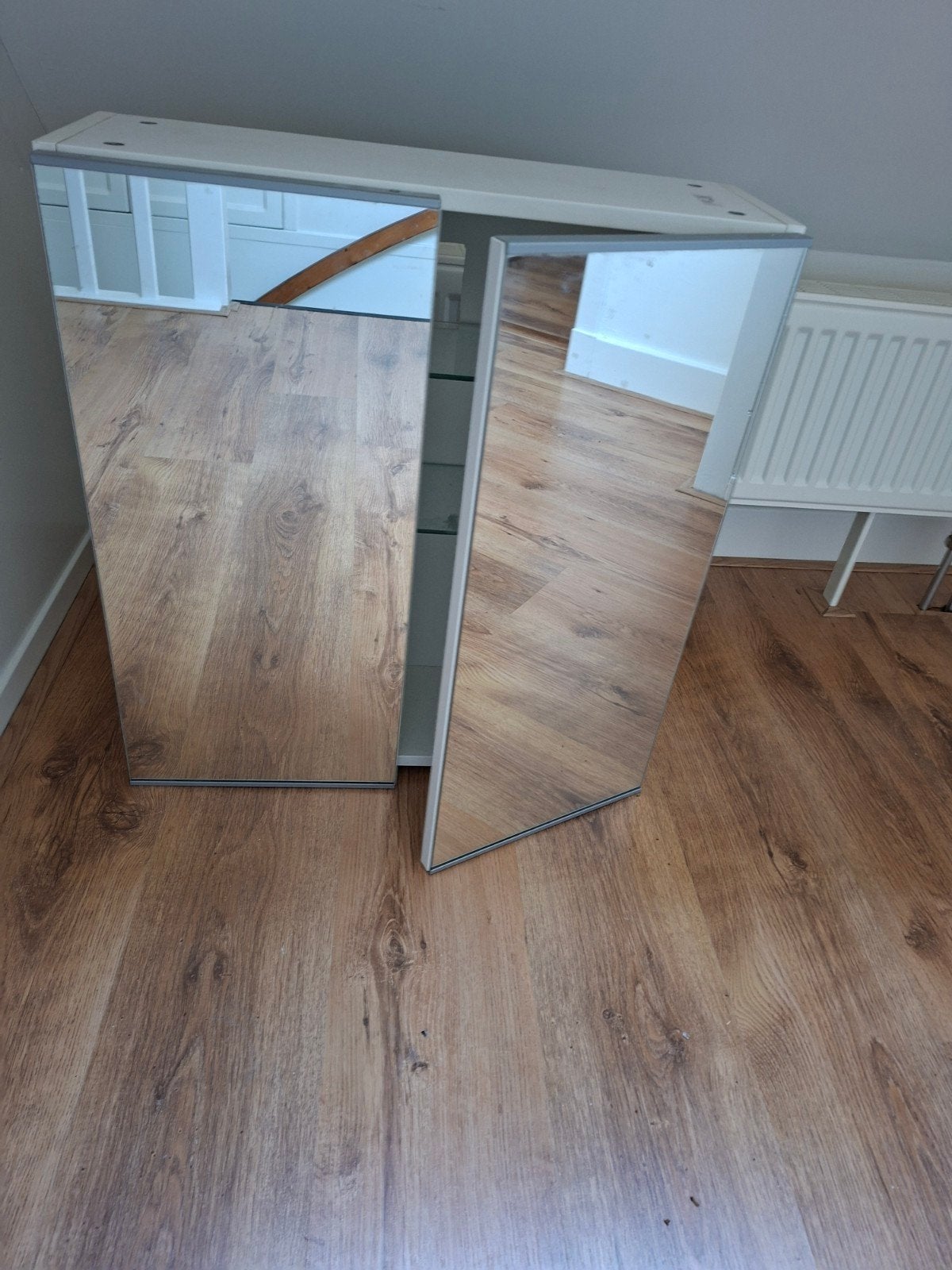 IKEA Lillången spiegelkast met twee deuren, Gebruikt, Wit, Spiegel/spiegelkast, Ophalen