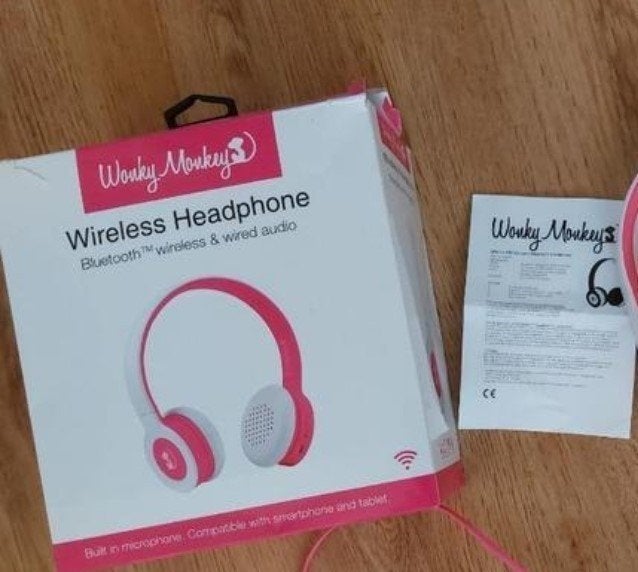 Wireless koptelefoon Wonky monkey, Ophalen of Verzenden, Zo goed als nieuw, Op oor (supra aural), Overige merken