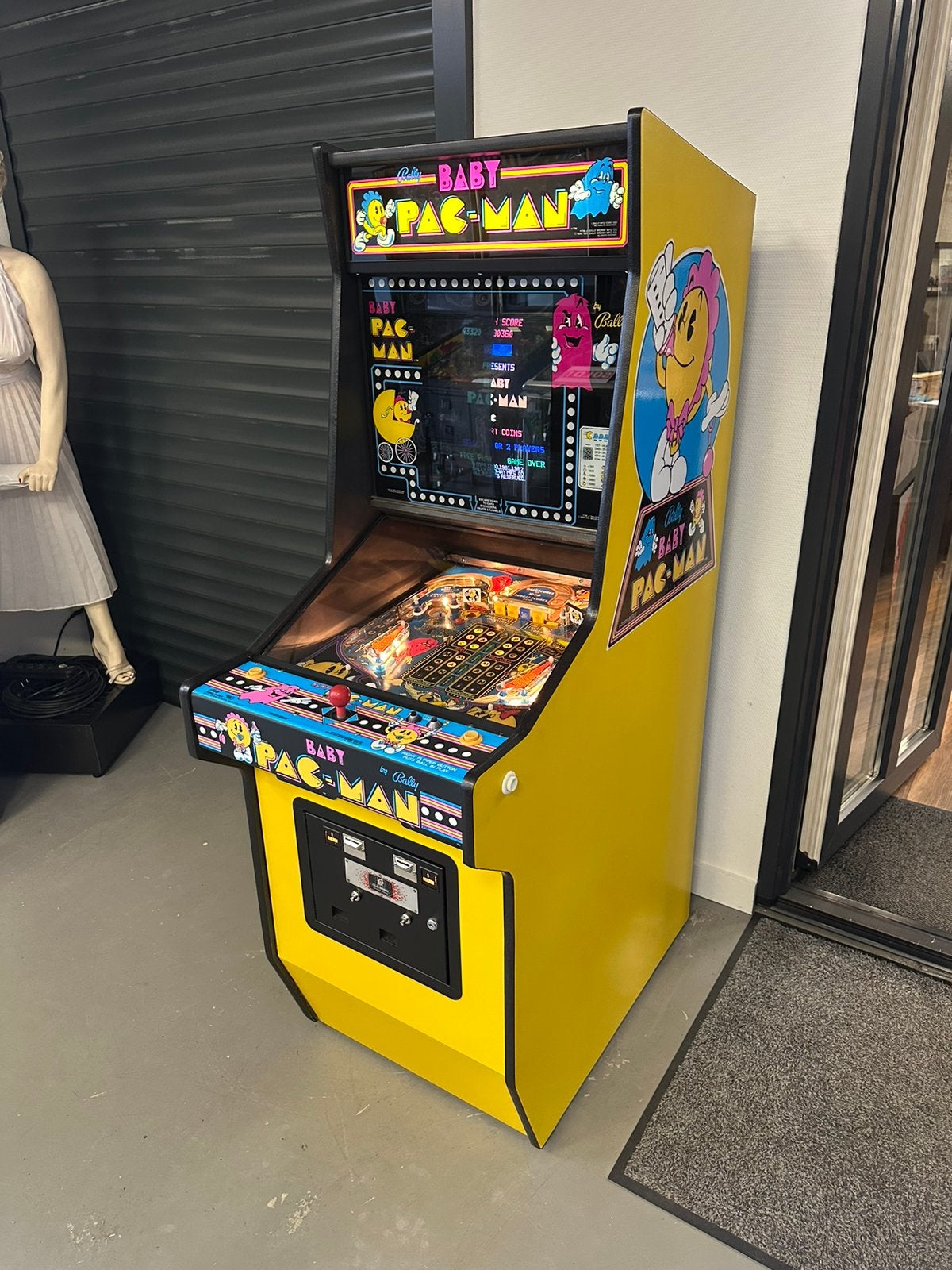 Unieke arcade - flipperkast Bally Baby Pacman 1982, Verzamelen, Ophalen, Bally, Zo goed als nieuw, Dot-matrix