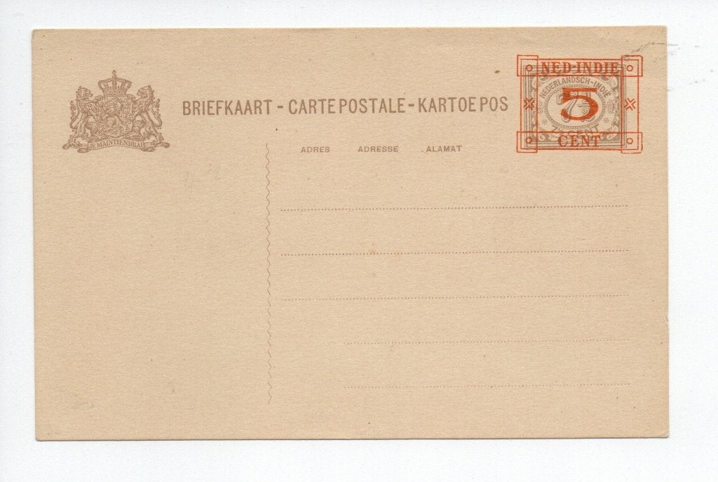 Ned. Indië. Postwaardestuk - Briefkaart. Geuzendam 39 **, Ophalen of Verzenden, Briefkaart