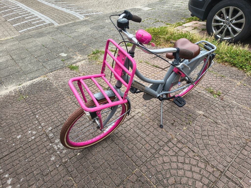 Roze kinderfiets 22 inch, Fietsen en Brommers, Fietsen | Kinderfietsjes, Ophalen, Gebruikt, Popal, Terugtraprem