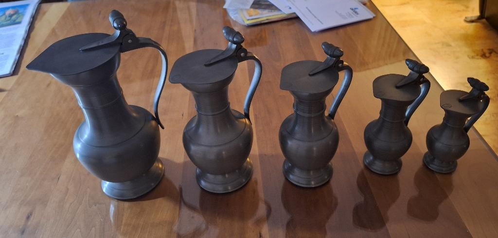 Tinnen eikelkannen, Antiek en Kunst, Antiek | Tin, Ophalen of Verzenden
